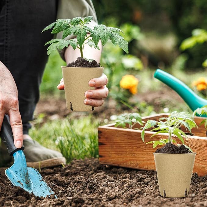 Aulock 36 Sets Plant Nursery Pots with Humidity Dome - 3in Biodegradable Seed Starting Pots, Round Peat Pots with 100 Labels for Garden Flowers Herbs Vegetables Seedlings