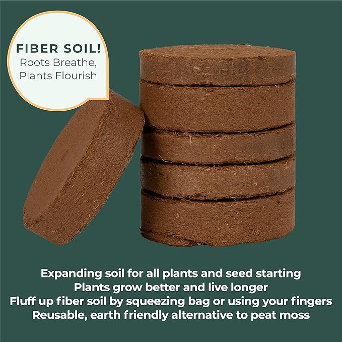 Window Garden Expanding Organic Fiber Soil 12qt and Hydrating Bag, Potting Soil for Planting Indoors or Outdoors, Plant Soil for Any Seed Starting Kit, Microgreens or Succulent, Easy-to-Store Soil