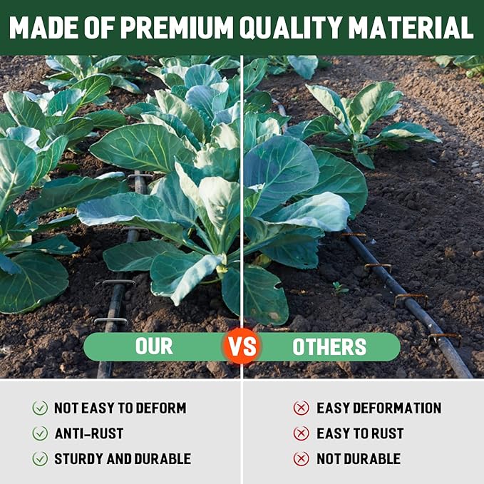 Landscape Staples 6 Inch 120 Pack 11 Gauge Galvanized Landscaping Fabric Pins Anti-Rust SOD Staples Ground Stakes for Securing Rrigation Tubing, Fence, Weed Barrier, Ground Cover