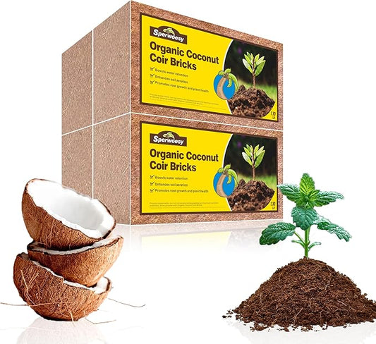 Organic Coco Coir 4.8 Lbs/2.2 KG(4 Pcs) - Compressed Coco Coir Bricks with Low EC & pH Balance - Organic Coco Coir for Plants, Herbs, & Gardening - Premium Coco Coir Potting Soil Substrate