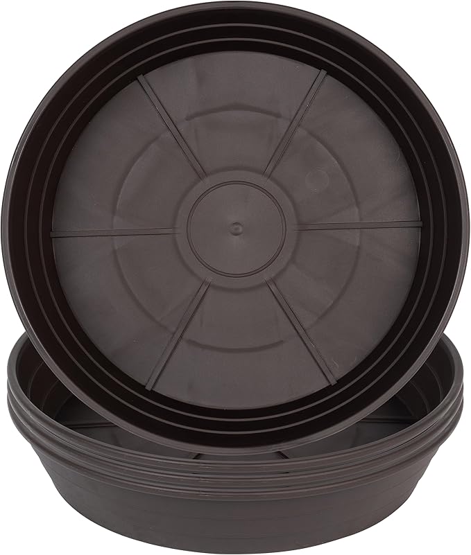 Plant Saucer 14 Inch 4 Pack 6 8 10 12 14 16 18 20 25, Plastic Plant Trays for Pots，Extra-Deep Plant Water Dray Tray, Bird Bath Bowl, Heavy Flower Plant Saucers Indoors and Outdoor No Holes