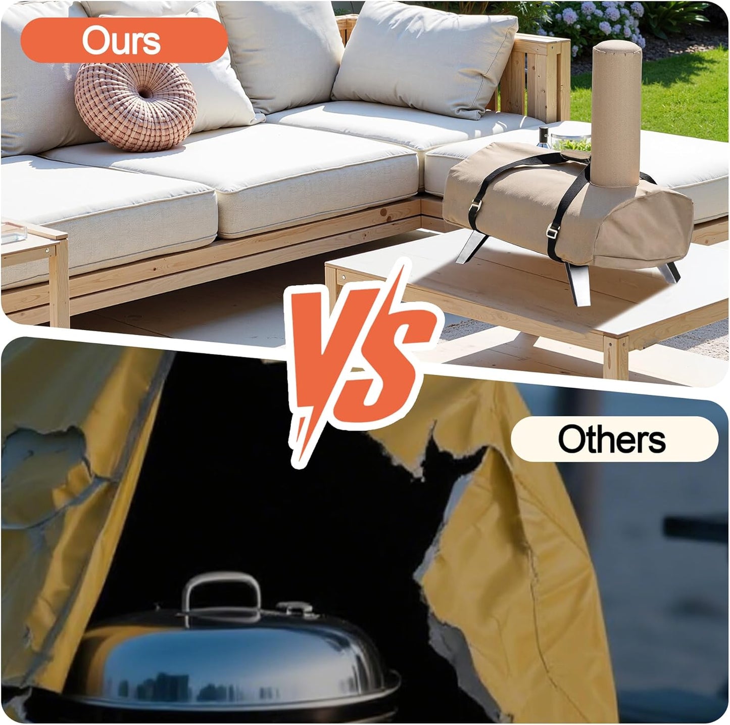 BIG HORN OUTDOORS 12Inch Pizza Oven Cover, Heavy Duty Waterproof and Weather Resistant Oxford Fabric Covers