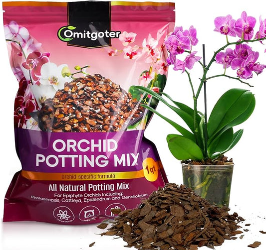 Orchid Potting Mix 2qt, Premium Orchid Soil Medium for Potting, Repotting, Enhanced Drainage, Air Flow & Root Ventilation