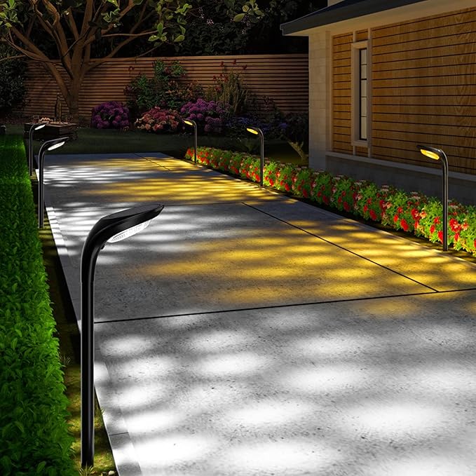 JSOT Solar Garden Lights - 6 Pack Solar Pathway Lights Path Light Landscape Lighting for Outside Yard Backyard Driveway Walkway