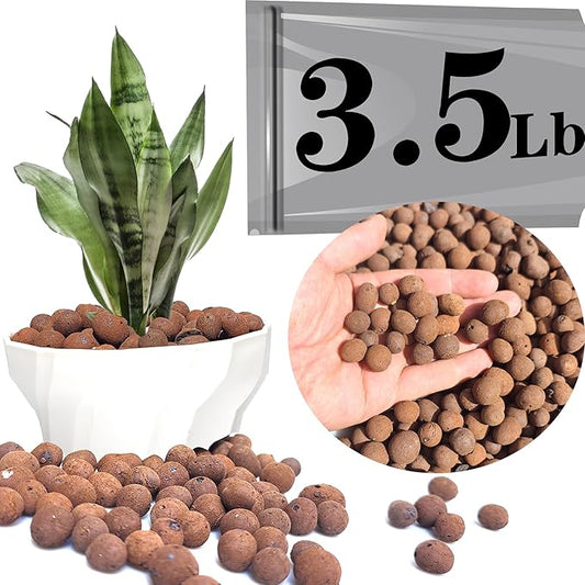 Voulosimi Clay Pebbles Hydroponic Rocks Organic Ceramsite Grow Media for Horticultural,Orchids,Drainage (3.5LB)
