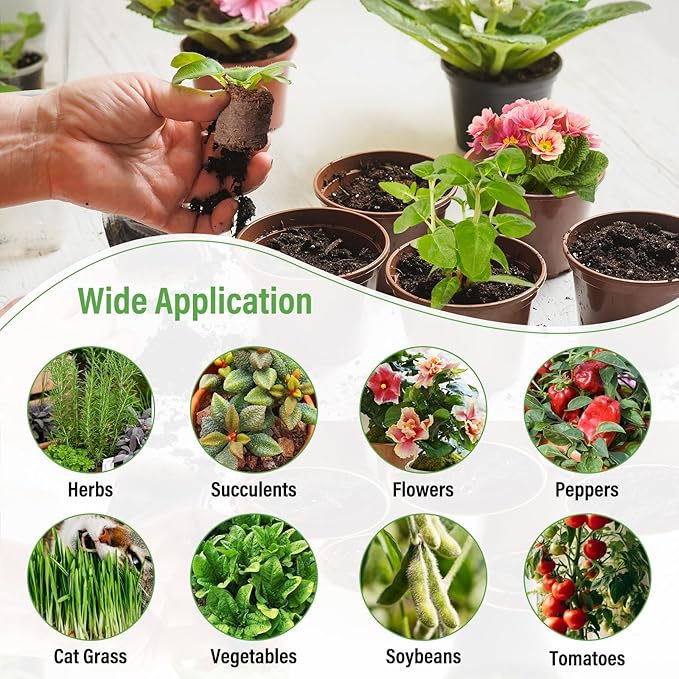 Legigo 50 PCS Coco Coir Pellets Seed Starter, 30mm Coconut Coir Seed Starter Pods for Seedlings, Compressed Seed Plant Starter Soil Pods Plugs for Starting Seed Planting Herbs Flowers Vegetables