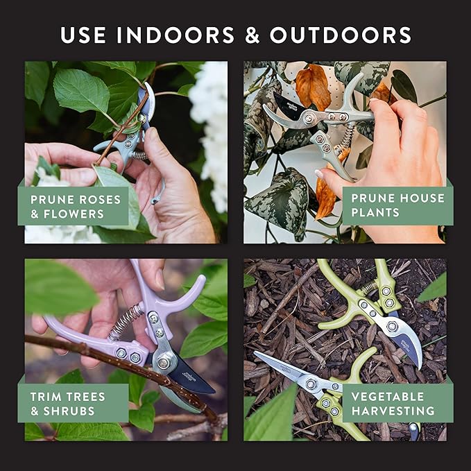 Modern Sprout Gardening Pruners, Lightweight, Durable, Green, One Size (Sage-New Packaging)