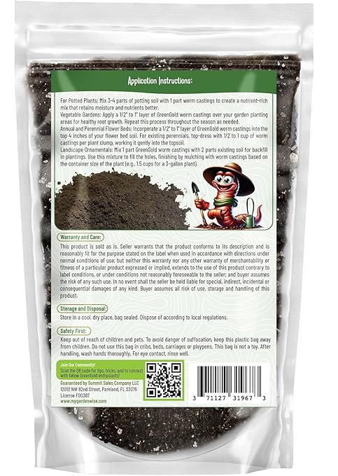 Organic Worm Castings – Earthworm Castings for Plants – Premium Worm Castings Fertilizer for Nutrient-Rich Soil and Healthy Growth (1 Quart)