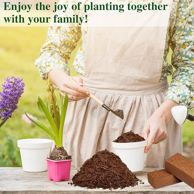 ZeeDix Premium Compressed Coco Coir Brick Each Brick=2.4Gallons Coconut Coir Potting Soil for Planting, 1.4Lbs Coco Block with Low EC and pH Balance for Gardening Plants Flower Herbs and Vegetables