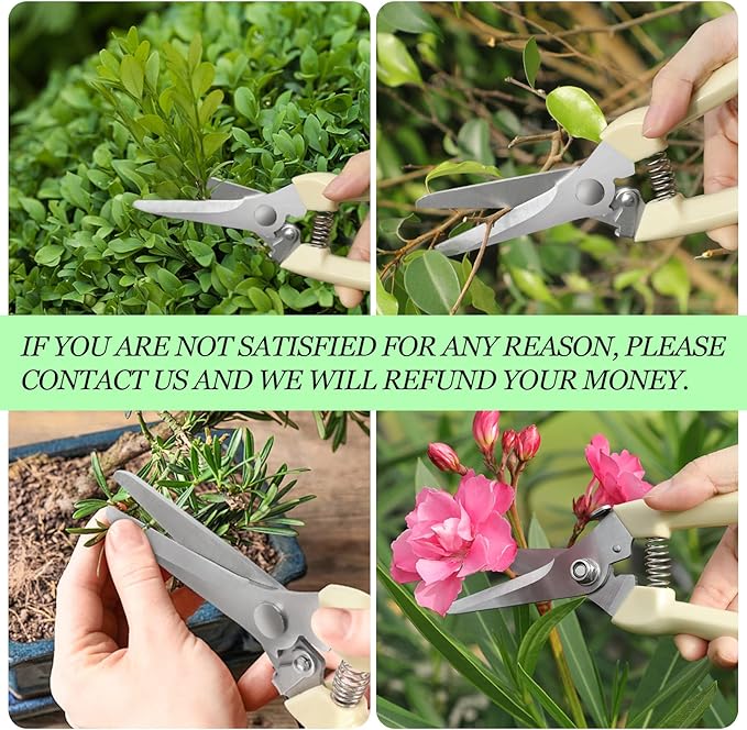 garden scissors, pruning shears for gardening, lightweight plant clippers, for hedge, bonsai, floral, small stem, orchard and vegetable, 1 pack
