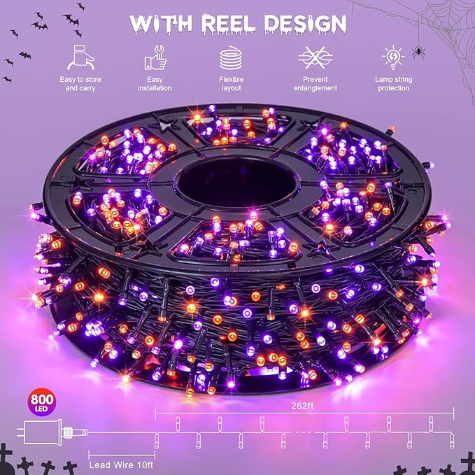 JMEXSUSS 800 LED Christmas Lights Outdoor, 173ft 8 Modes Christmas Tree Lights Warm White, Waterproof Christmas Twinkle String Lights Plug in for House Party Wedding Xmas Indoor Decorations