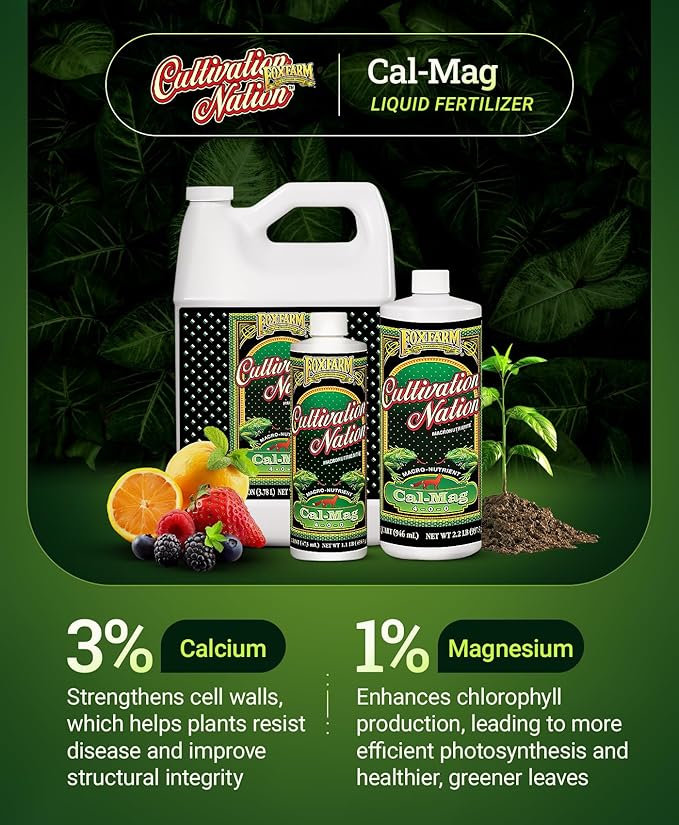 Fox Farm Cultivation Nation Cal-Mag Supplement - Formula with 3% Calcium & 1% Magnesium for Flowering & Fruiting, Ideal for Hydroponics, Soil, & All Growing Environment, NPK 4-0-0 (1 Pint)