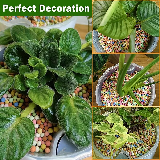 4.4lb LECA Clay Pebbles 4-5MM- Multicolor Clay Balls for Plants,Leca Balls for Plants,Horticultural Grade for Soil Hydroponics Aquaponics