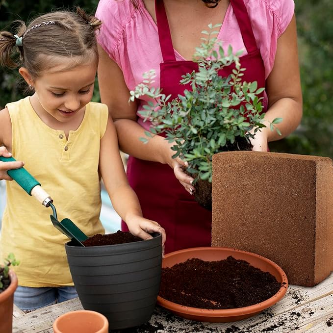 UBICON Coco Coir Block - Organic Garden Soil for Indoor & Outdoor Gardens and Greenhouses; Each 11 Pound Block Gets About 20 Gallons, Excellent Aeration, Retains Water