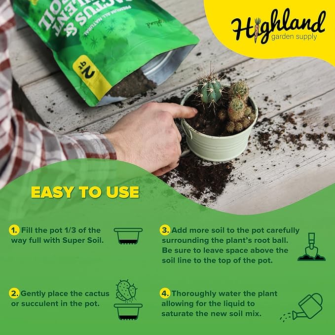 Cactus Soil Potting Mix Succulent Soil Potting Mix for Succulents with Mycorrhizae Indoor Cactus Blend with Mycorrhizal Fungi for Indoor Plants Well Draining Gritty