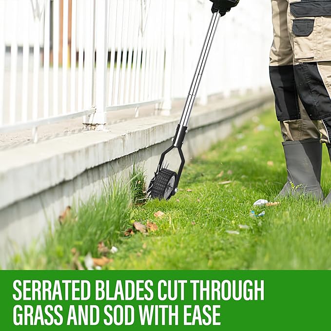 Wheel Rotary Edger, Adjustable Length Lawn Edger, Stainless Steel Edger Lawn Tool, Lawn Tool for Manual Edger, Rotary Edger for Sidewalks, Gardens, Driveways and Flower Bed Edging