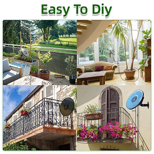 Solar Drip Irrigation System, Automatic Watering System with 2200mAh Battery and 6 Timer Modes for Potted Plants Drip Irrigation Kit for Balconies, Green House, Garden, Balcony