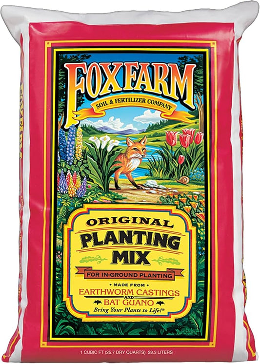 FoxFarm Original Planting Mix, 1cu ft - for In-Ground Planting, All Gardening Applications - Holds Moisture, Improves Garden Yields and Decreases Watering Frequency