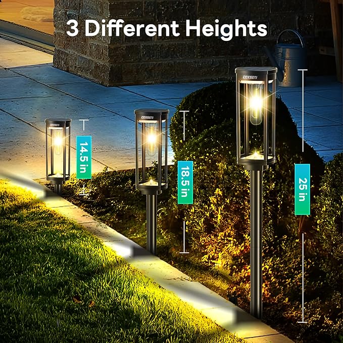 Solar Pathway Lights Outdoor 6 Pack, Bright Solar Path Lights Outside Waterproof, Walkway Light Solar Powered Landscape Lights for Driveway Lawn Patio Sidewalk Yard