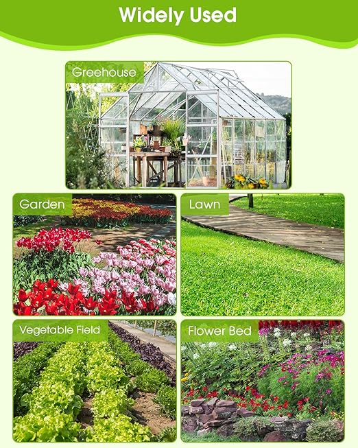 Drip Irrigation System Kit - Garden Watering System with 16FT 1/2'' & 79FT 1/4" Irrigation Tubing Parts - Automatic Irrigation Sprinkler Equipment for Raised Beds, Plants, Garden, Lawn, Greenhouse