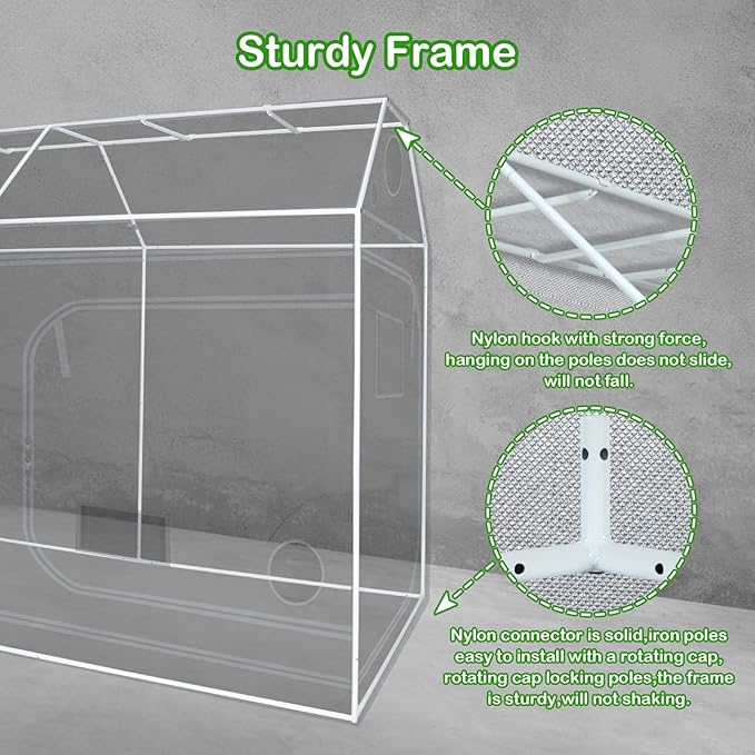 Grow Tent Plant Tent 98"x48"x72" Roof Cube Grow Tent for Hydroponics Indoor Plant Growing