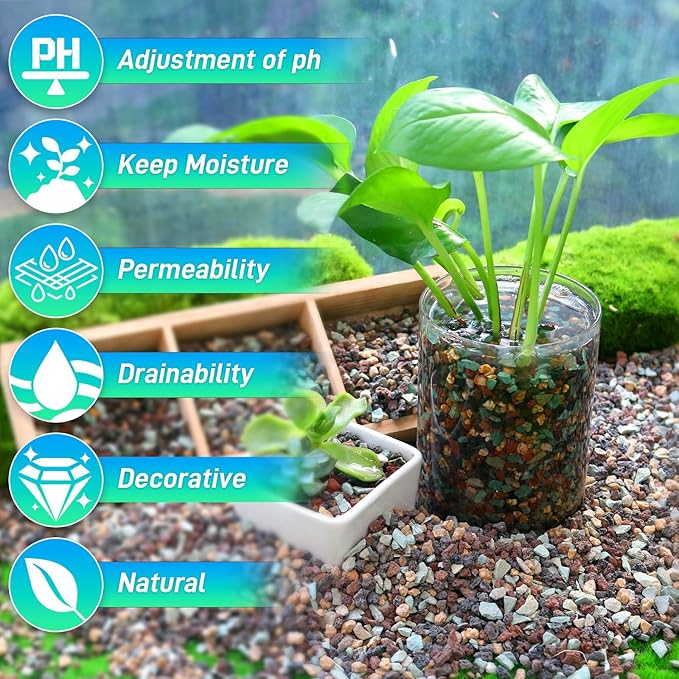 45Lb Horticultural Lava Rock-Lava Rocks for Plants,Succulent Soil Amendment,Decorative Cactus Soil Potting Mix,Volcanic Rock for Aquarium Fairy Gardening Top Dressing Plant Drainage