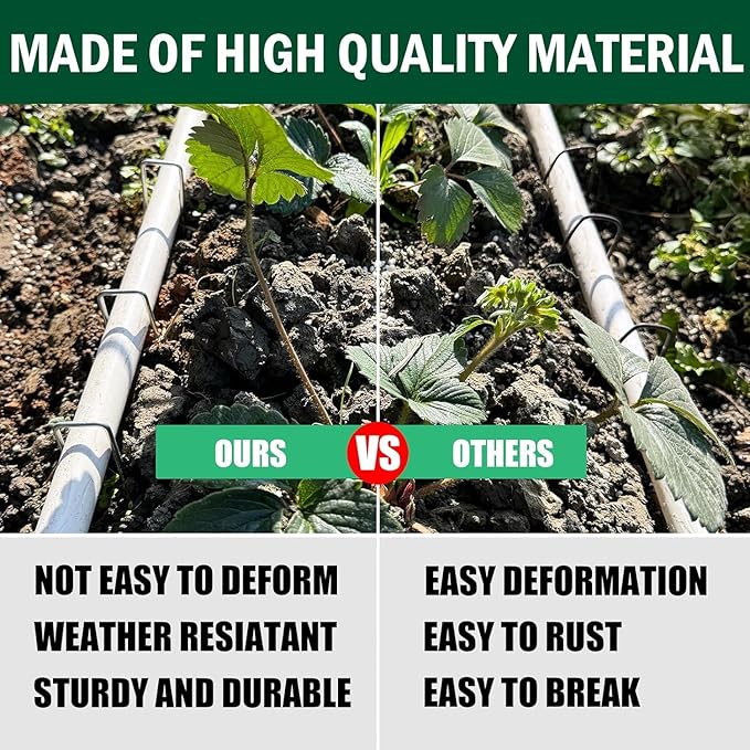 50Pcs 6inch Extra-Long U-Shaped Garden Securing Pegs,Anti-Rust Garden Stake for Dog Fences,Securing Weed Barrier Fabric Netting, Irrigation Hoses, Ground Sheets and Fleece,etc