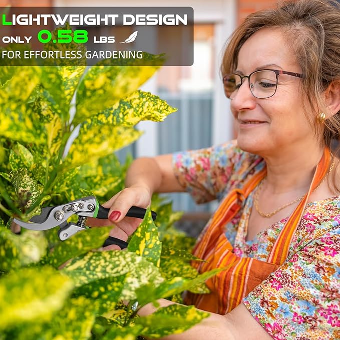 Pruning Shears for Gardening - DECERK 8.5" Professional Bypass Garden Scissors & Clippers, Super Sharp SK5 Blade, Ergonomic Handle Heavy Duty Hand Held Pruners, Gardening Gift for Women Men, 2025 Tool