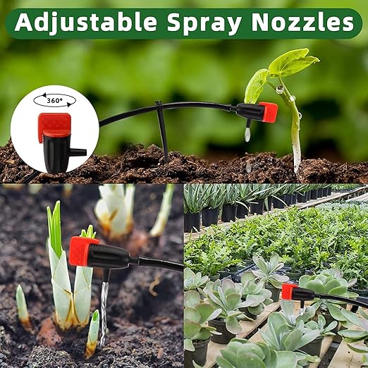 Garden Irrigation Dripper, 30 Pack Adjustable Drip Emitters Garden Succulent Watering Dripper Sprinkler for 4mm/7mm Hose for Home Succulents Plants Lawn Flower Irrigation System