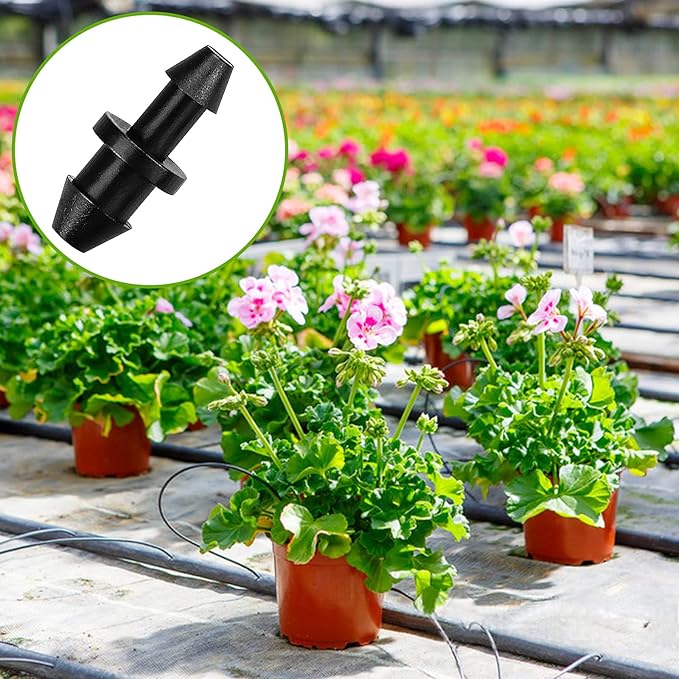 JAYEE 50 Pieces 1/4" Drip Tubing Fittings End Plug, 1/4 Inch Drip Irrigation Barbed End Closure for Home Garden Sprinkler Systems