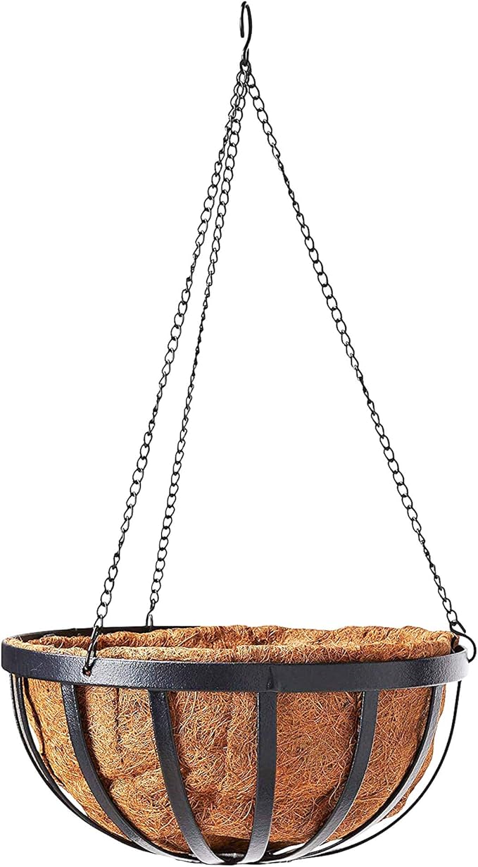 Arcadia Garden Products 1524 Round Hanging Planter Basket with Coco Liner 14"
