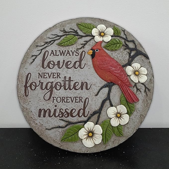 Cardinal Memorial Stones, Garden Memorial Stones for Loved Ones, Garden Stones in Memory of Loved Ones, Sympathy Gifts, Memorial Gifts Loss of Mother, Father TNS5