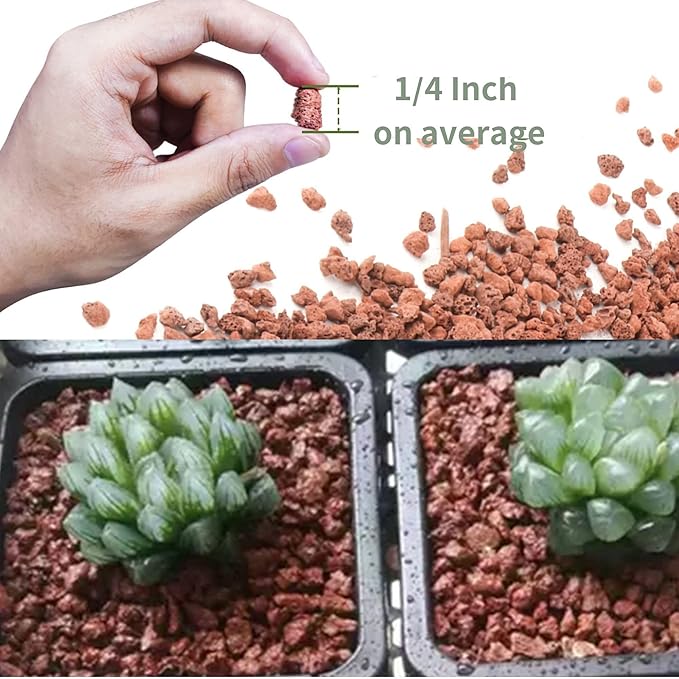 18LB Red Lava Rocks for Plants, Volcanic Rock Horticultural Lava Rock Soil for Landscaping Plants Drainage, Small Lava Rock Gravel for Succulents, Bonsai, Vase Fillers, Terrarium Plants, Top Dressing