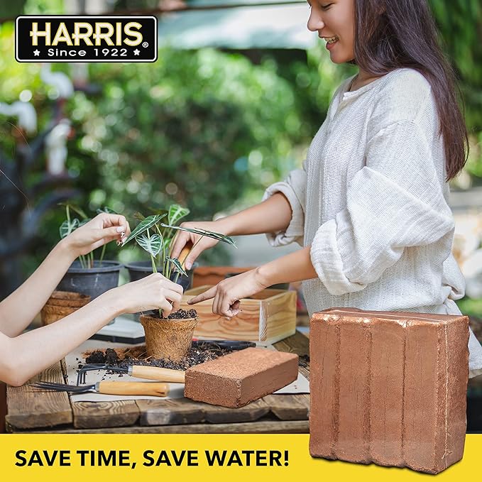 Harris Coco Coir Pith, 4 Bricks Expand to 9 Gallons of Coconut Coir to Promote Healthy Root Growth