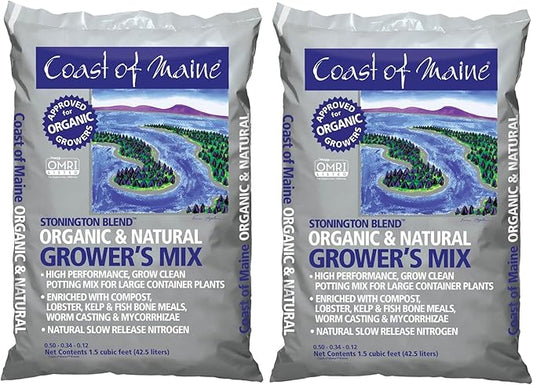 Coast of Maine Stonington Blend, 1.5 cu ft (Pack of 2) Organic and Natural Grower?s Mix for Large Container Plants