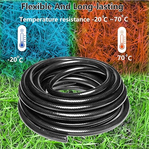 50 Foot (15 m) 1/2 Inch Drip Hose with 4pack 6 Way Connector for Quick Connector Irrigation Systems,Garden Irrigation Systems or Blank Distribution Hoses for Any Project