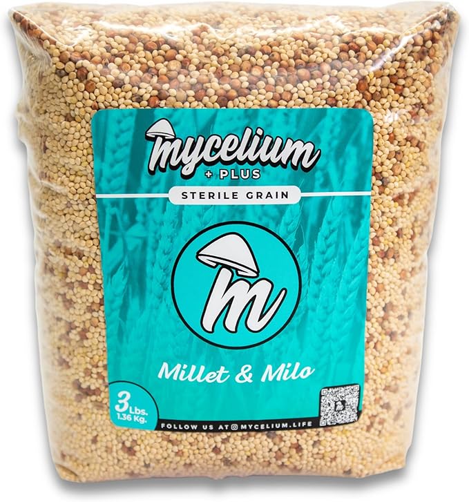 Mycelium's Dung-Loving Mushroom Monotub Bundle – 6LB CVG & 3LB Millet/Milo Grain | Expertly Prepared for Peak Mycelium Growth | Nutrient-Dense for Home Growers | Complete with Cultivation Enhancer
