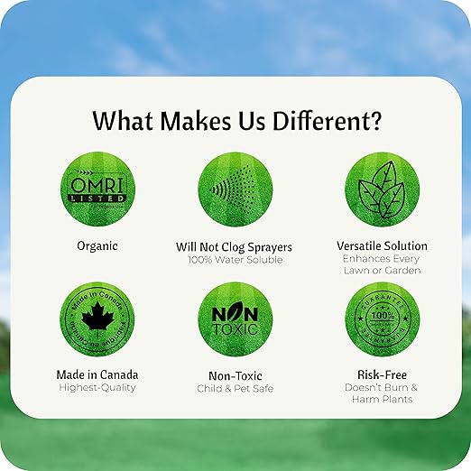 Humic Acid Organic Lawn Fertilizer - Fulvic Humic Mineral Blend for Trees, Shrubs, Ornamentals, Vegetables & Crops - Enhancer & Garden Soil Conditioner by FoliarTech, 1.1 Gallons