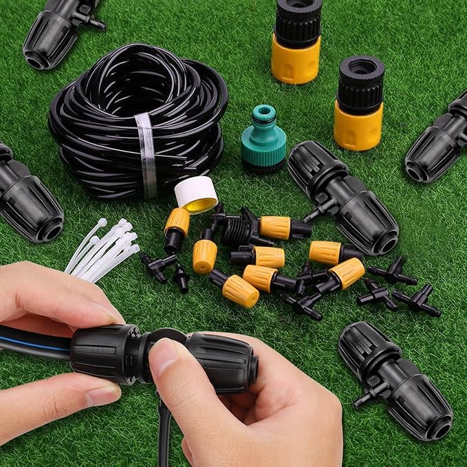 10 Pcs Barbed Tee 1/2 inch Tubing (1/2" ID x0.6-0.63" OD) 16mm to 1/4 inch, Irrigation Tube Anti-Drop Barbed Hose Fittings (Fits 13mm ID / 4mm ID), Locked Barbed Reducing Tee for Drip Hose