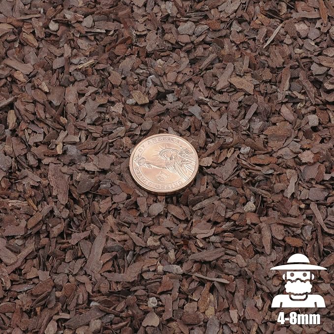 Orchid Bark for Plants, Organic Pine Bark for Proper Root Development for Phalaenopsis, Cattleyas, Dendrobiums, Oncidiums, Paphiopedilums and More (1qt, Small(4-8mm))