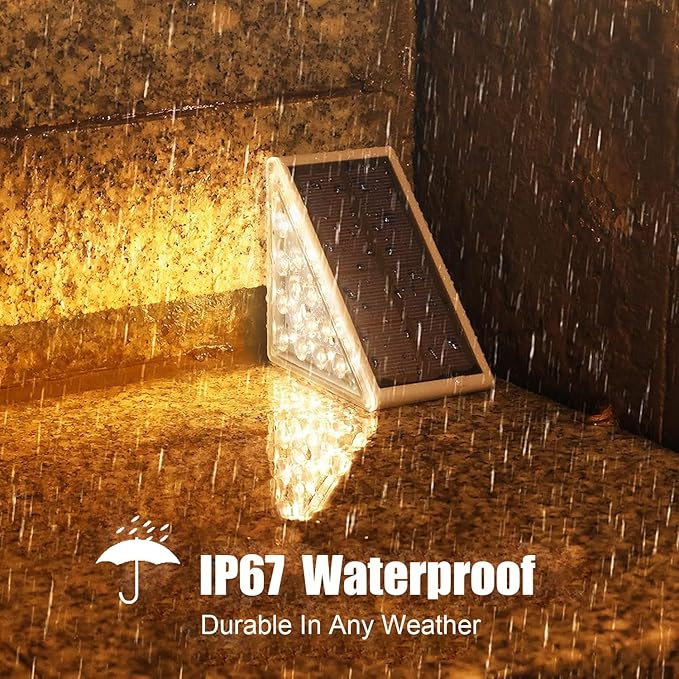 Solar Stair Lights Outdoor, 12 Pack Outdoor Solar Lights Waterproof IP67, Solar Step Lights for Outside, Patio, Decor, Yard, Garden, Front Door, Porch (Cool White)