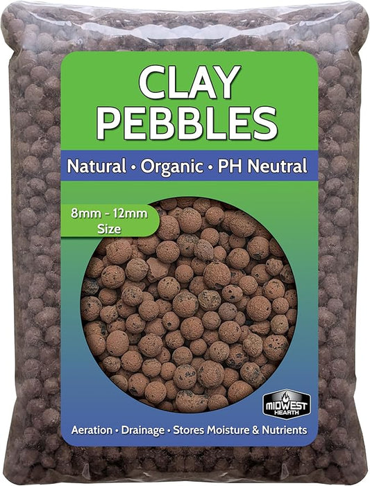 Expanded Clay Pebbles - Natural Organic LECA for Hydroponic Growing Gardening (20-lb Box)