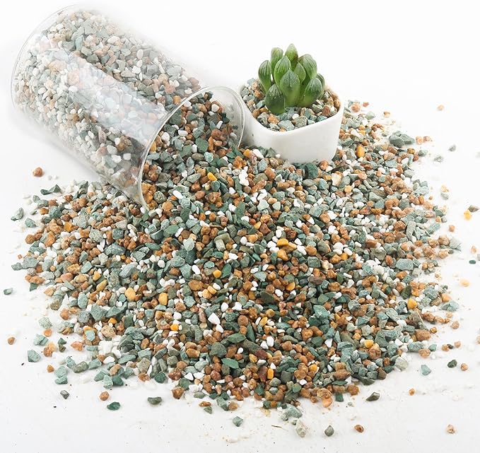 3lb Mix Rocks for Plants in Door -Mix Perlite,Maifanitum Stones,Zeolites Rocks for Bonsai Succulent Cactus Potting Soil and Vase Fillers, Fairy Gardening,Top Dressing
