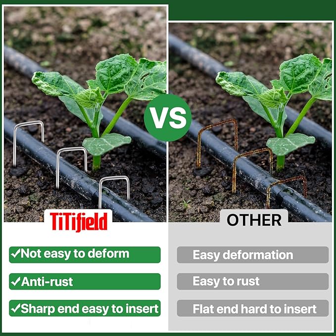 360 Pack 6 Inch Landscape Staples Galvanized Garden Stakes, 11 Gauge Gargen Staples Heavy-Duty Sod Metal Yard Pins Lawn Fence Stakes for Ground Cover Landscaping Fabric