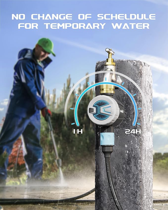 RAINPOINT WiFi Sprinkler Timer Water Timer, Brass Inlet Smart Hose Faucet Timer, Automatic Irrigation System Controller for Yard Watering, APP Control via 2.4Ghz WiFi and Bluetooth (V2, 2025 Release)
