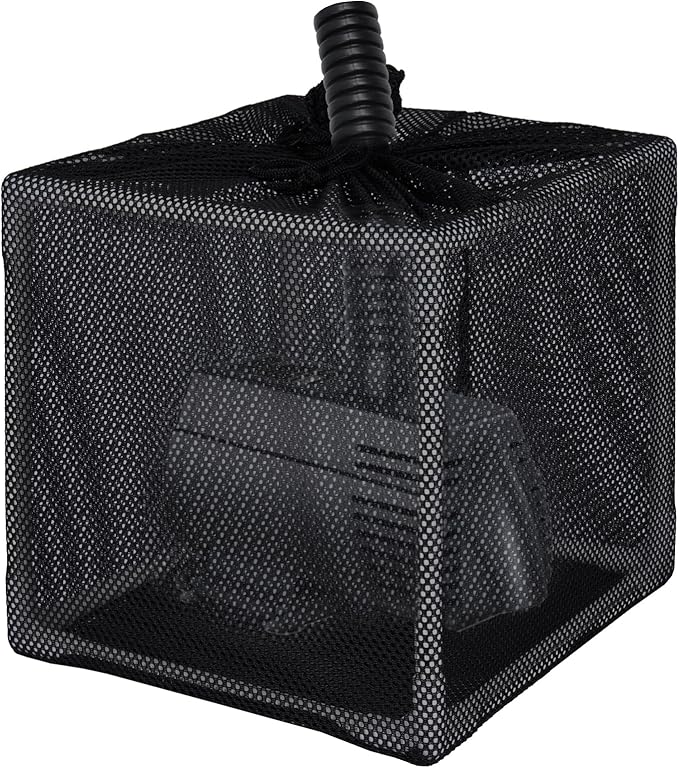 Pond Filter Box, Anti-Clogging Pond Filters for Outdoor Ponds Nylon Media Mesh Water Pump Cover Barrier Bag with Drawstring, Pond Pump Filter Bag (7 Inch)
