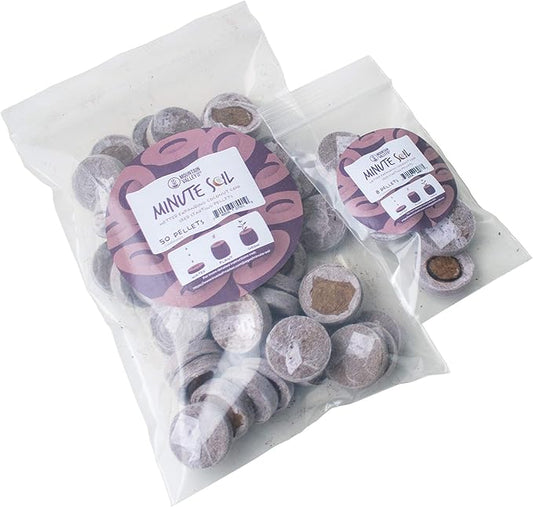 Pure Coconut Coir Netted Seed Starting Pellets - 42mm - Pack of 100 - Sustainable, Renewable, Unamended - Superior to Peat Plugs - High Water Holding - Minimize Root Loss & Transplant Shock