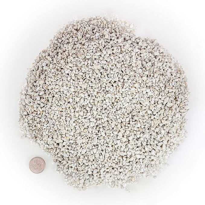 Organic Perlite — Medium/Fine Grade (5qt) Horticultural Soil Amendment for Indoor & Outdoor Container Plants for Drainage Management and Enhanced Growth