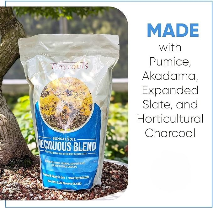 Deciduous Bonsai Soil Blend Mix - 2 Quarts, Organic Bonsai Soil Mix Formulated for Japanese Maple, Hornbeam, Elm, and Other Deciduous Bonsai Trees