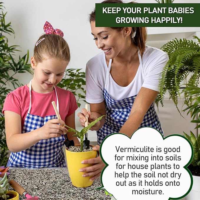 10QT Horticultural Vermiculite Bulk, Organic Vermiculite for Plants, Course Grade Vermiculite for Gardening, for houseplants, for Mushrooms, to Maintain Soil Moisture and Plant Growth(5-8mm)